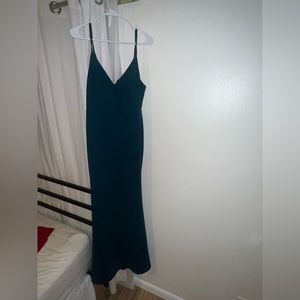 Lulus Green Backless Mermaid Maxi Dress